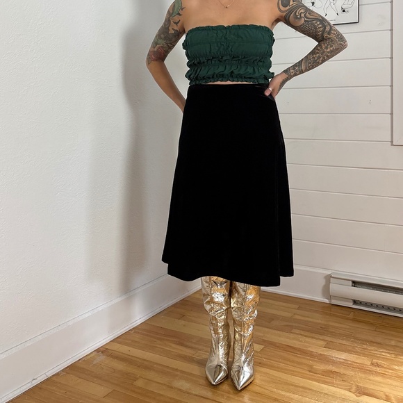 Vintage Dresses & Skirts - Y2K velvet silk blend midi skirt